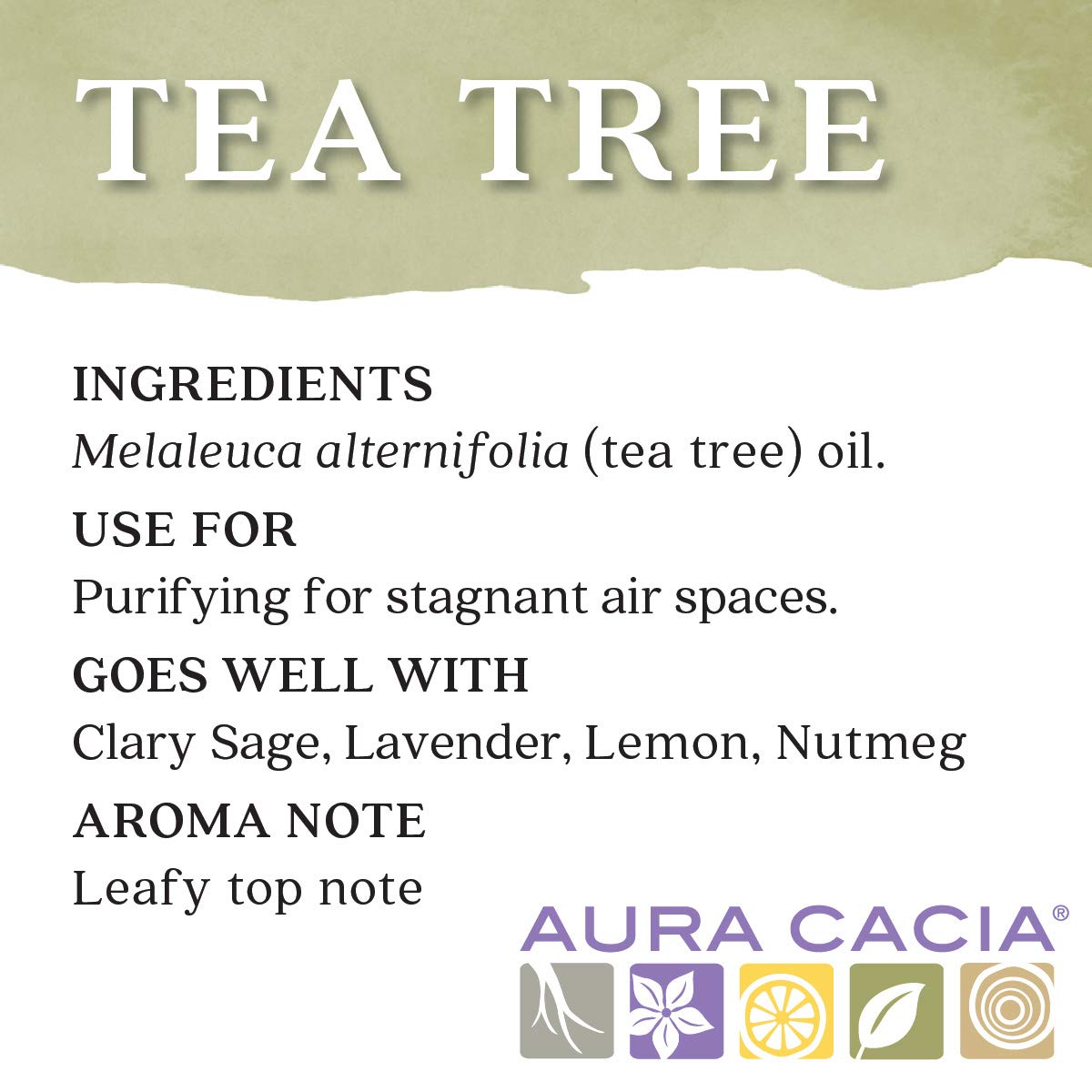 Aura Cacia 100% Pure Tea Tree Essential Oil | GC/MS Tested for Purity | 15 ml (0.5 fl. oz.) | Melaleuca alternifolia