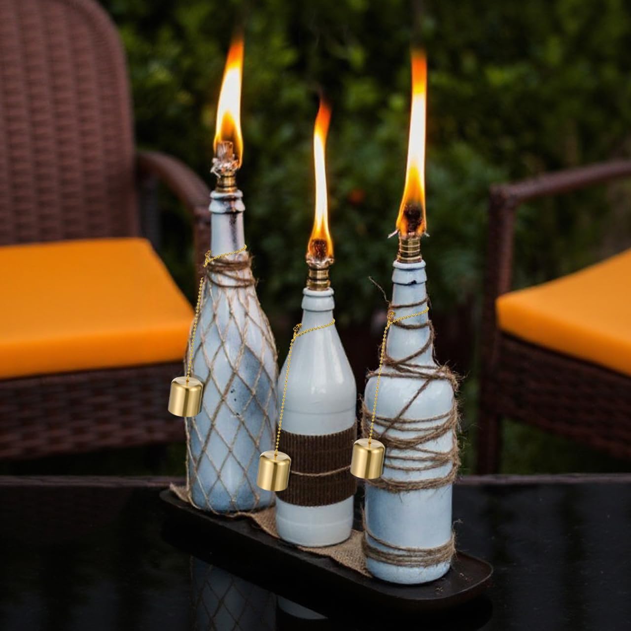 Brass Candle Extinguishers Set of 2 Small Snuffer Caps with Chain for Candle Wick Flame Safety and Scented Use Heat-Resistant Accessory for Home