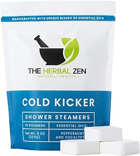 Cold Kicker Shower Steamers Aromatherapy for Relief - USA Made - Peppermint & Eucalyptus Shower Bomb Tablets - Mothers Day Gift for Mom - Soothing Natural Essential Oils (10 Pack)