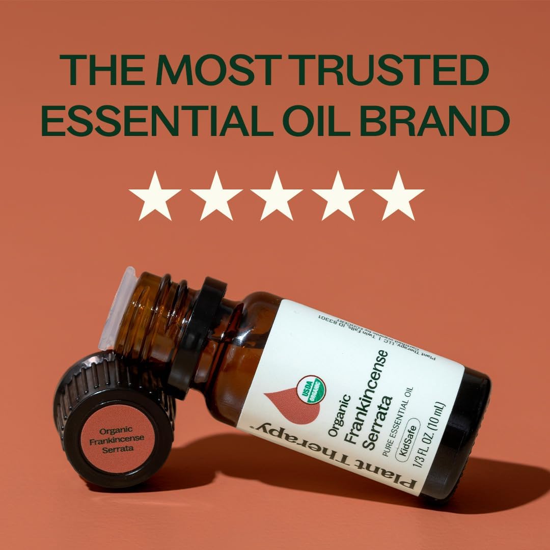 Plant Therapy Organic Frankincense Serrata Essential Oil 100% Pure, USDA Certified Organic, Undiluted, Natural Aromatherapy, Therapeutic Grade 10 mL (1/3 oz)