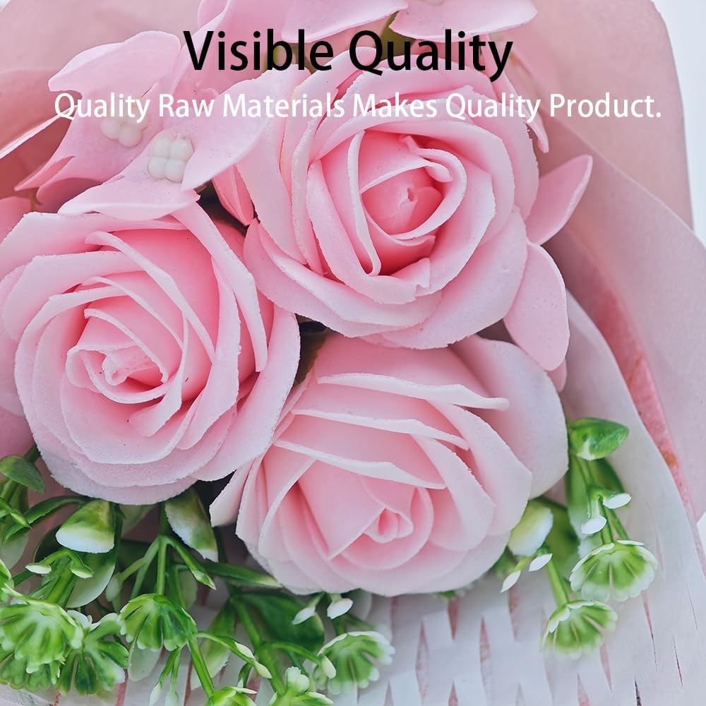 Unique Car Vent Clip Air Freshener, Aesthetic Floral Soap Rose Bouquet Diffuser Decor, Reusable Essential Oil Aroma Pad, Cute Car Accessories Gift for Women (Style I)