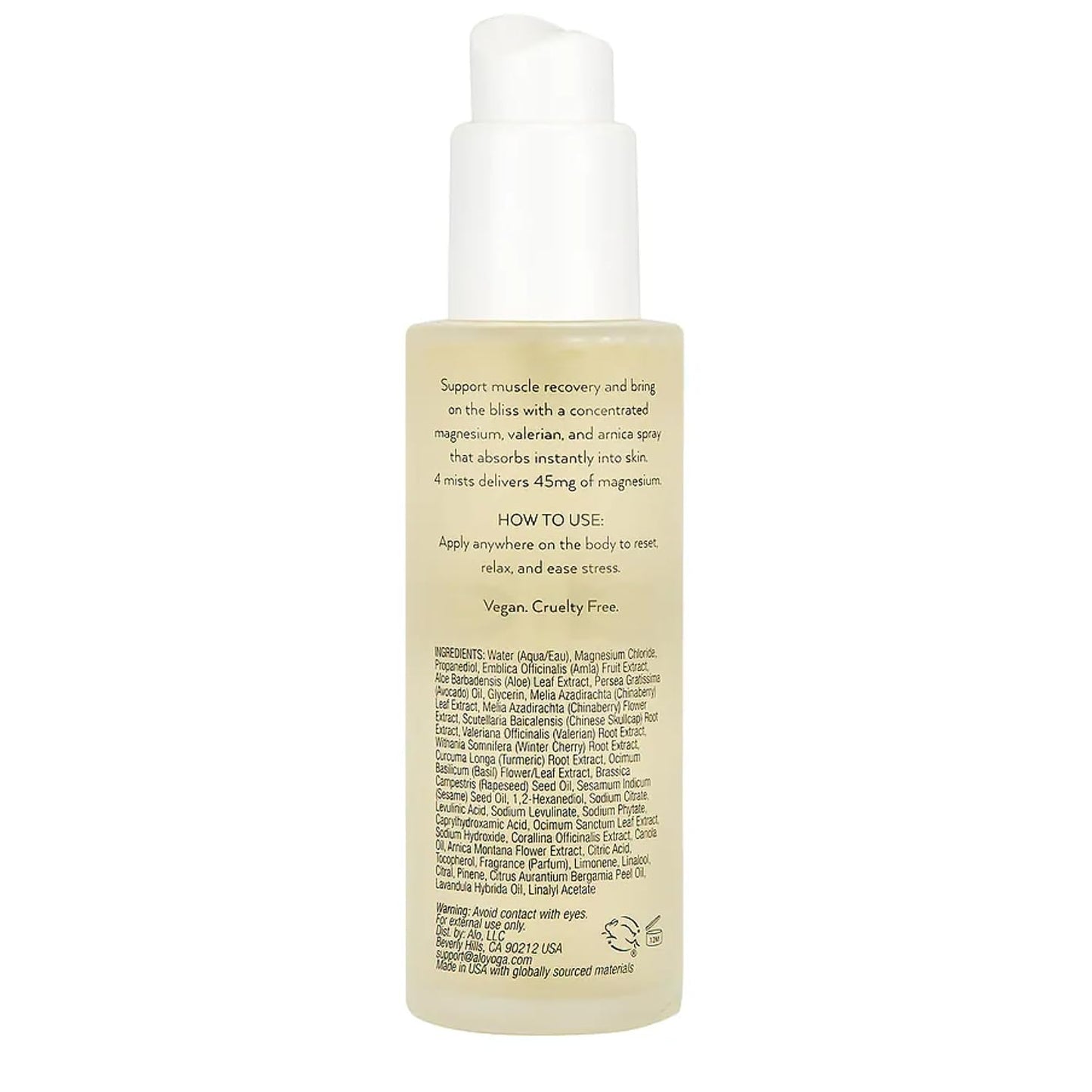 ALO Magnesium Oil Spray | Sleep & Relaxation + Muscle Recovery | Fast-Absorbing Magnesium with Valerian Root, Arnica & Essential Oils | Non-Sticky Body & Pillow Mist | 3.2 oz