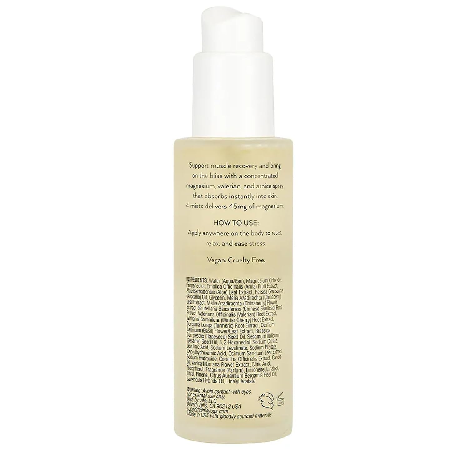 ALO Magnesium Oil Spray | Sleep & Relaxation + Muscle Recovery | Fast-Absorbing Magnesium with Valerian Root, Arnica & Essential Oils | Non-Sticky Body & Pillow Mist | 3.2 oz