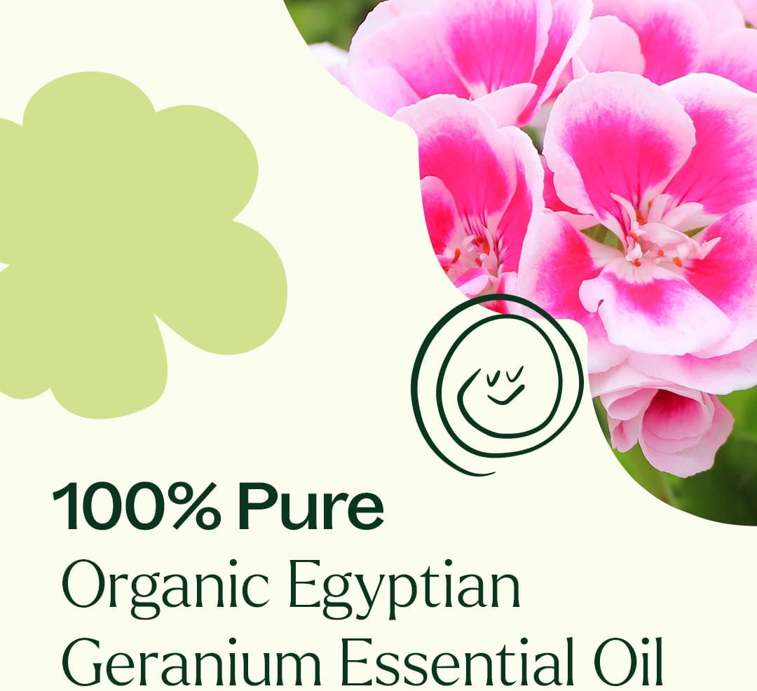 Plant Therapy Organic Egyptian Geranium Essential Oil 100% Pure, USDA Certified Organic, Undiluted, Natural Aromatherapy, Therapeutic Grade 5 mL (1/6 oz)