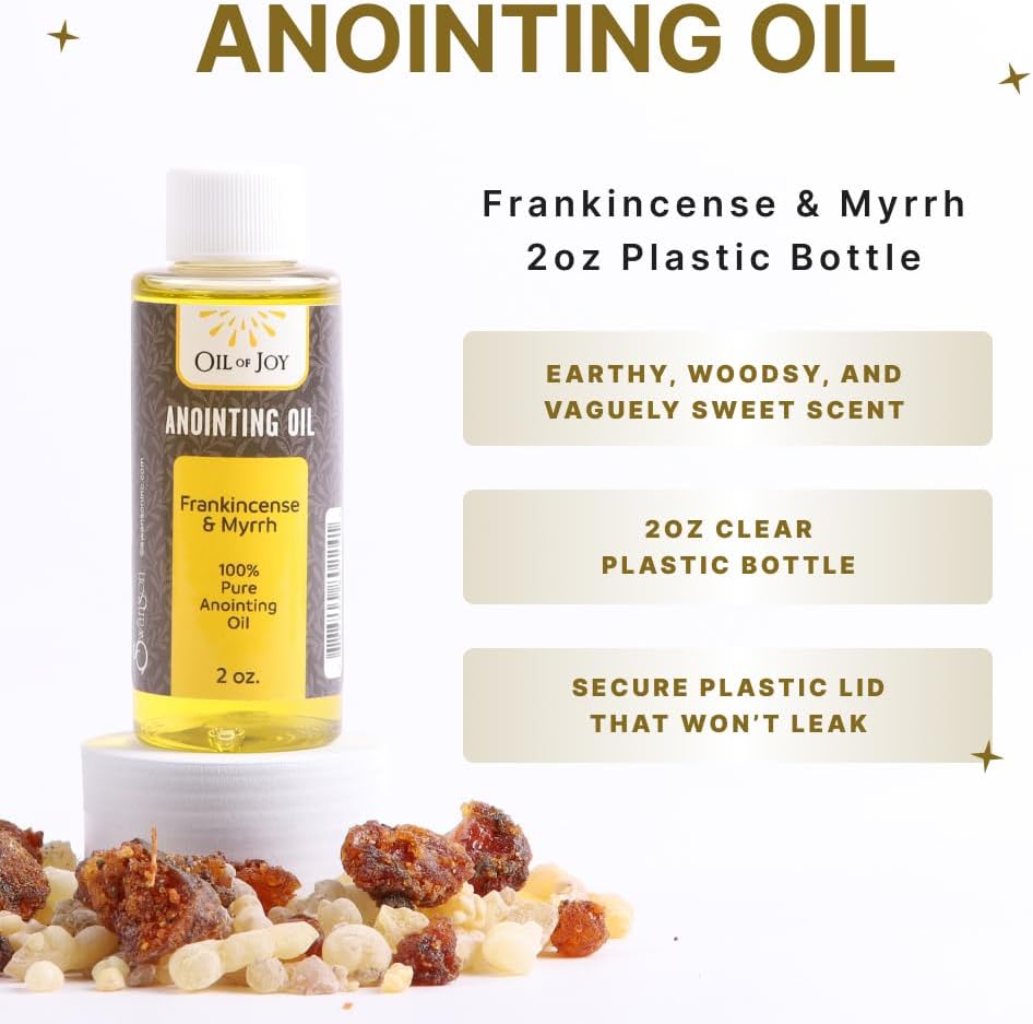 Swanson Christian Products Frankincense and Myrrh Anointing Oil 2 Oz 100% Pure Anointing Oil for Prayers by Oil of Joy