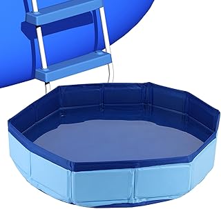 Pool Foot Bath - Inflatable-Free and Foldable, Collapsible Foot Bath Tray Basin for Pool Entry Ladder Portable Clean Feet Wash Basin for Beach Ground Swimming Tiny Pools Hot Tub Spas (Blue)