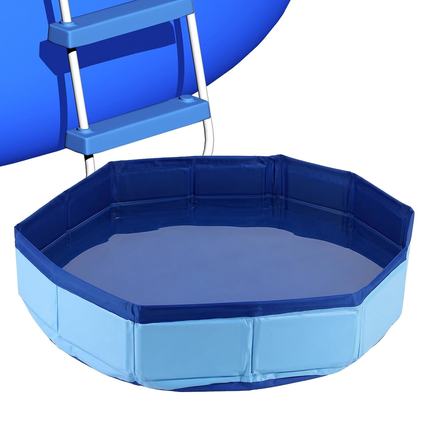 Pool Foot Bath - Inflatable-Free and Foldable, Collapsible Foot Bath Tray Basin for Pool Entry Ladder Portable Clean Feet Wash Basin for Beach Ground Swimming Tiny Pools Hot Tub Spas (Blue)