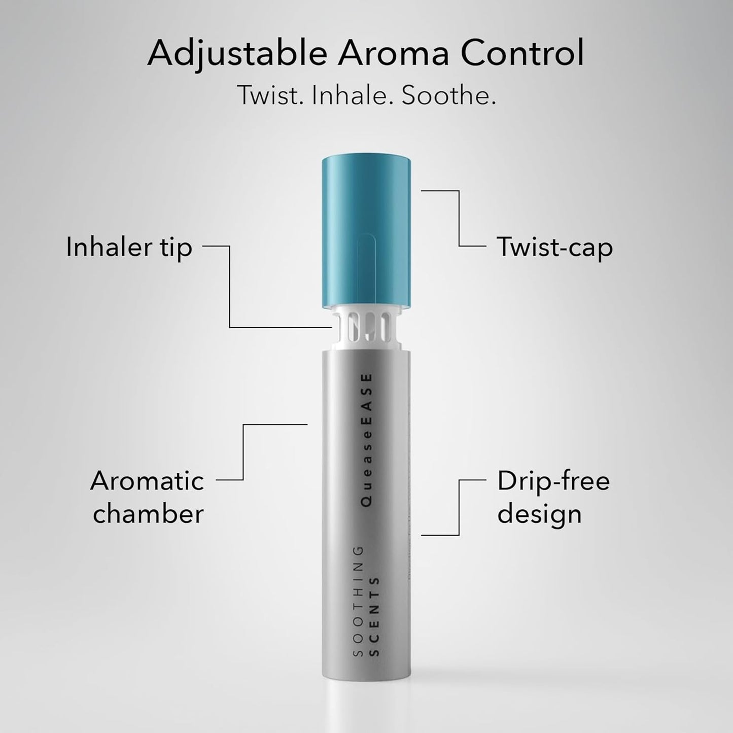 QueaseEASE Aromatic Nasal Inhaler for Nausea, Motion & Morning Sickness, GLP-1 Nausea, Chemo Queasiness, – Drug-Free Essential Oil Stick for Fast, Portable Relief from Queasy Moments