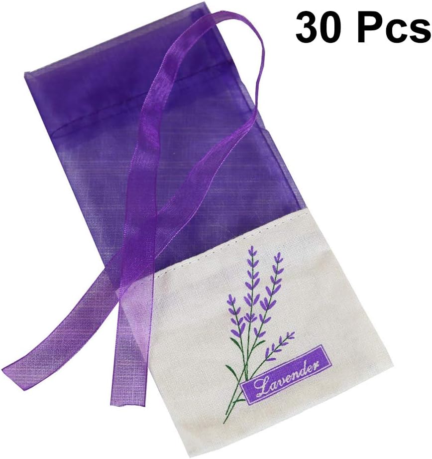 30pcs Clear Purses Gauze Bags Drawers for Clothes Lavender Sachet Bags Scents Sachet Packets Lavender Purse Car Purple Small Mesh Dressing Table Bride