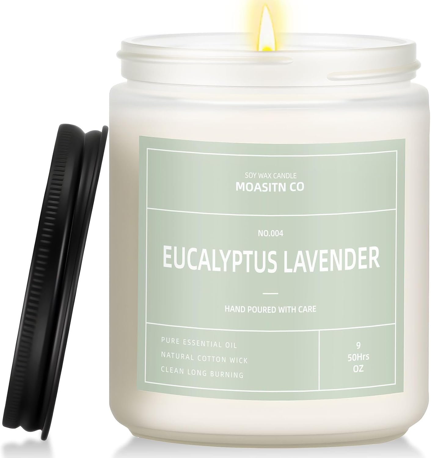 Eucalyptus Lavender Candle for Home Scented| Natural Soy Non Toxic Candles| Long Clean Burning Aromatheraphy Jar Candel| Women,Men Gift for Autumn,Winter, Halloween,Thanksgiving,Relaxing| 9oz