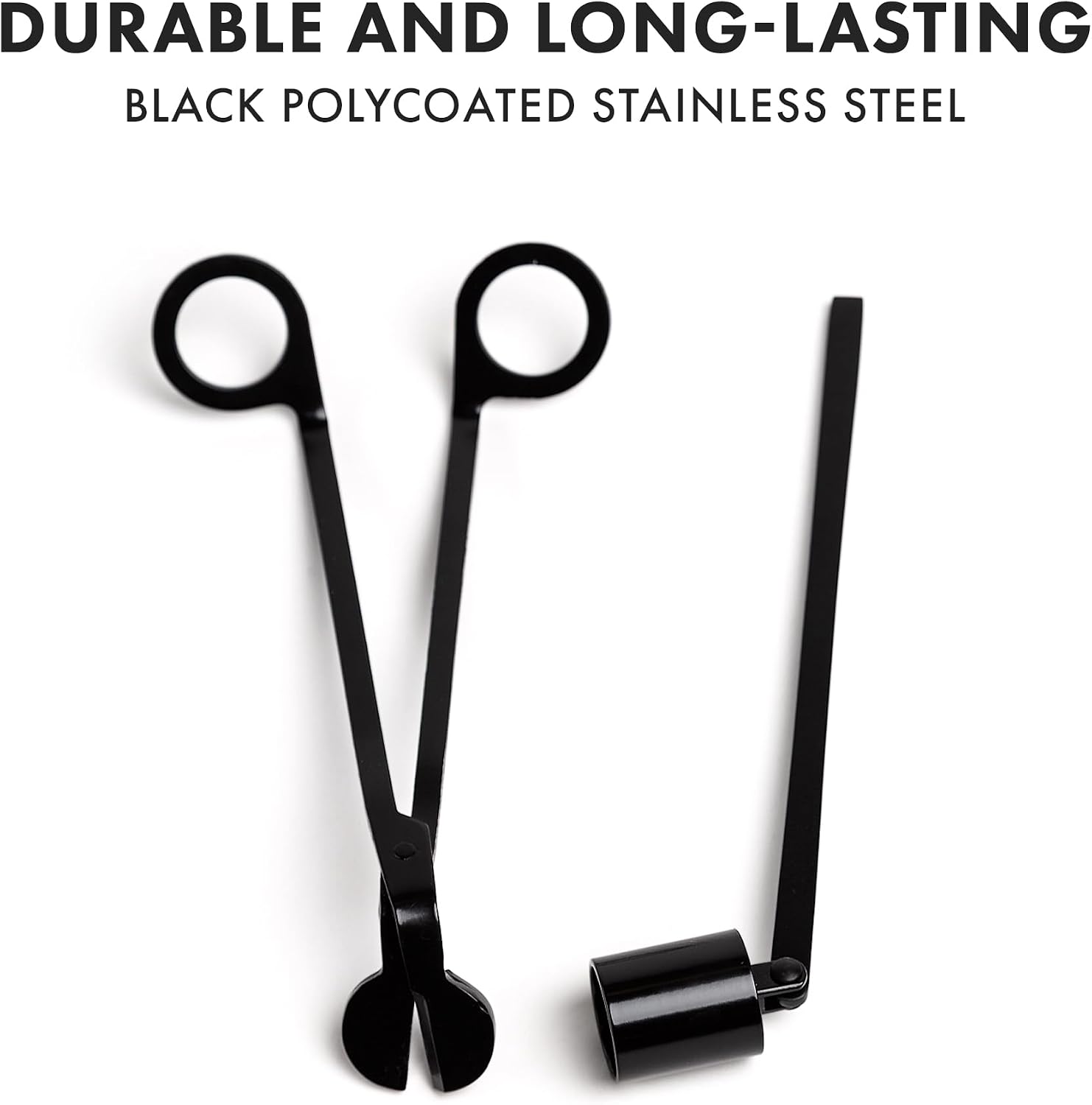 54Celsius Candle Care Set: Wick Trimmer & Snuffer | Black Stainless Steel | Ideal for Taper Candles & Candlesticks | Enhance Candle Life & Reduce Smoke