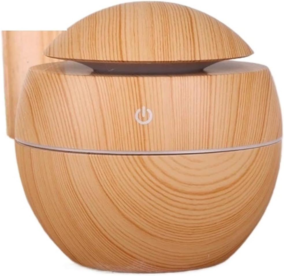 USB Ultrasonic Cool Mist Essential Oil Diffuser - Wood Grain Electric Air Humidifier for Home, Office & Car(B)