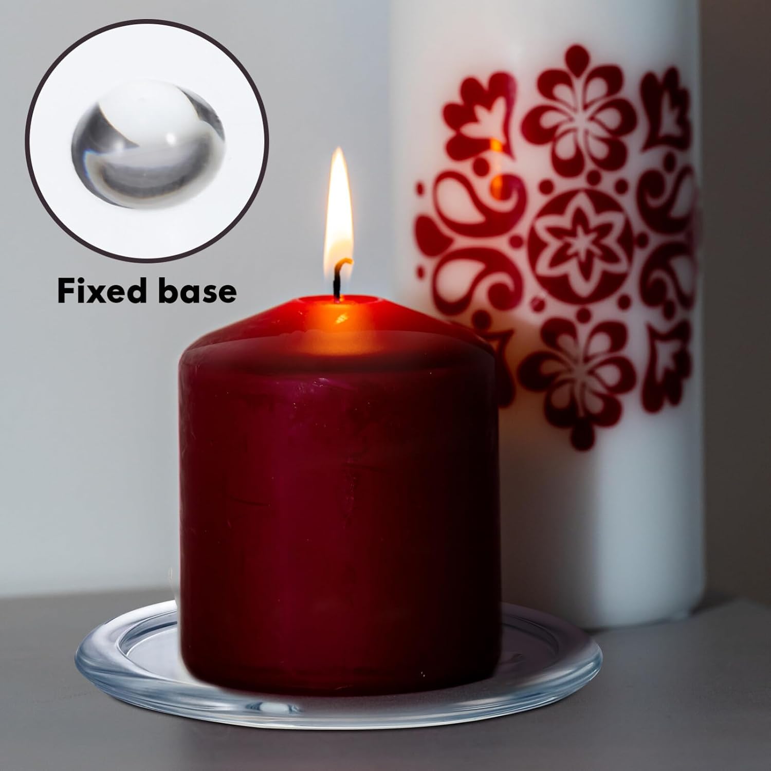 VOSAREA 2Pcs Glass Candle Holder Plates 5.11 Inch Transparent Round Candle Tray Coasters for Wedding Banquet Home Decor Table Centerpiece