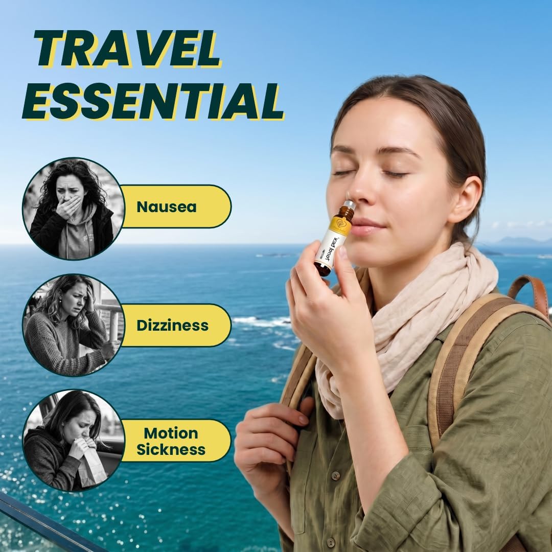 Travel Ease Roll On | Combat Motion Sickness,Morning Sickness,Vertigo, Pregnancy Nausea | Natural Non Drowsy | Road Trip Essentials