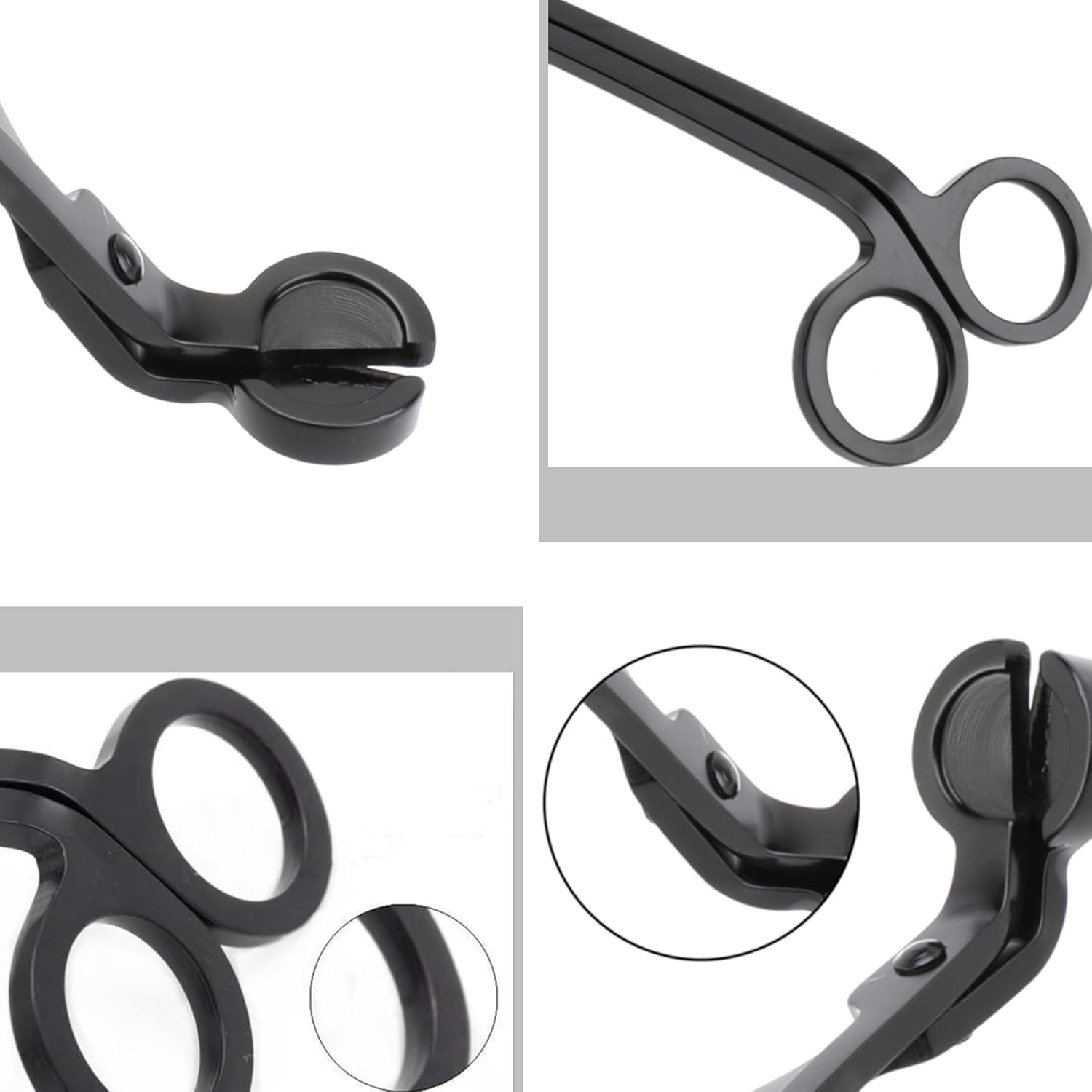 4 Pack Candle Wick Trimmer, Stainless Steel Wick Clipper Cutter, Matte Black Wick Candle Scissor, Reaches Deep Into Candles to Cut Spent Wicks