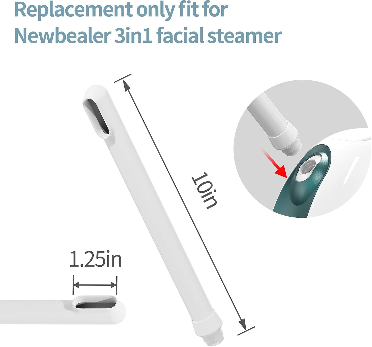 Newbealer Extended Nozzle for 3in1 Facial Steamer, 360° Rotatable Arm - Extra Flexibility for Portable Spa - Personal Care Use at Home or Salon, Replaceable Accessory (Not Include Facial Steamer)