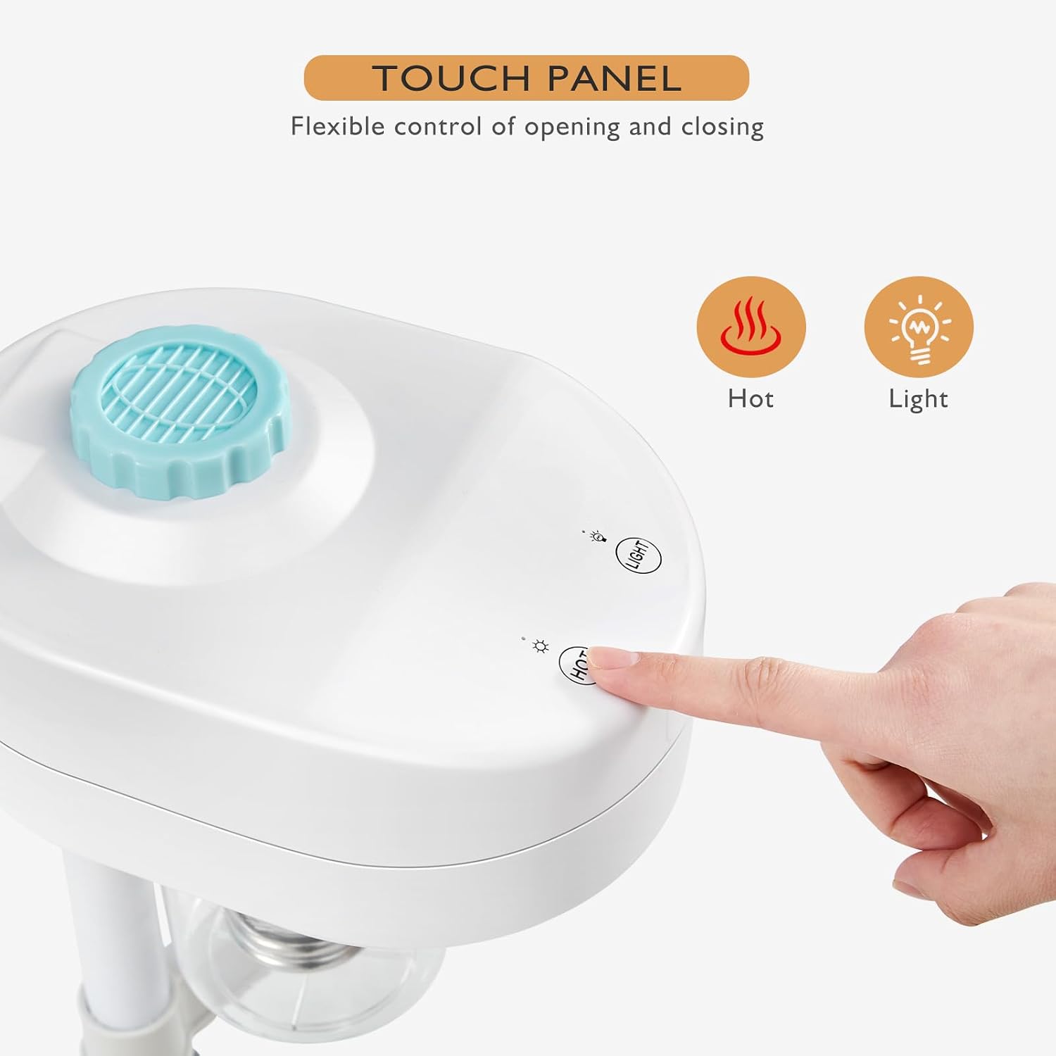 Fitnessclub 2 in1 Facial Steamer 5x LED Magnifying Lamp Hot Ozone Beauty Salon Face Equipment for Moisturizing, White