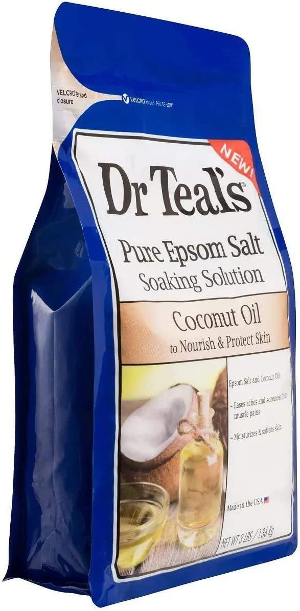 Dr Teal's Epsom Salt Bath Combo Pack (6 lbs Total), Nourish and Protect with Coconut Oil, and Soften & Moisturize with Shea Butter & Almond Oil