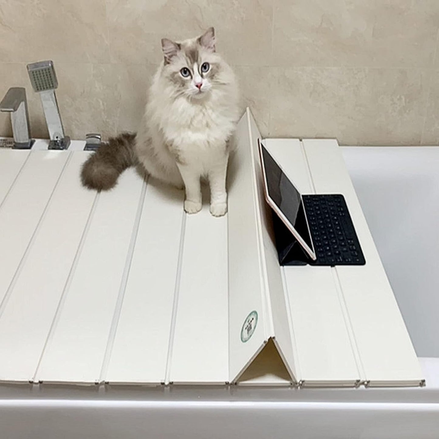 Bath Bridge Tub Caddy Tray Folding Bathtub Cover Dust-Proof Shutter Bath Lid, Bathtub Insulation Board Dust-Proof Cover(Thickness: 1.2cm) (75x180cm)