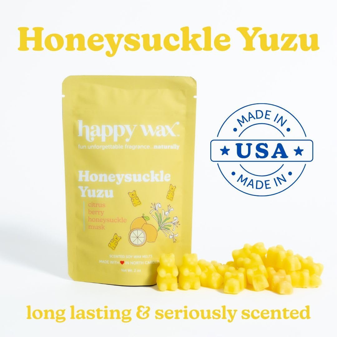 Happy Wax Spring Mix Premium Scented Natural, Non Toxic Soy Wax Melts – 6 Total Oz. of Scented Wax Melts. Includes Jasmine Bergamot, Honeysuckle Yuzu, and Lavender Cactus