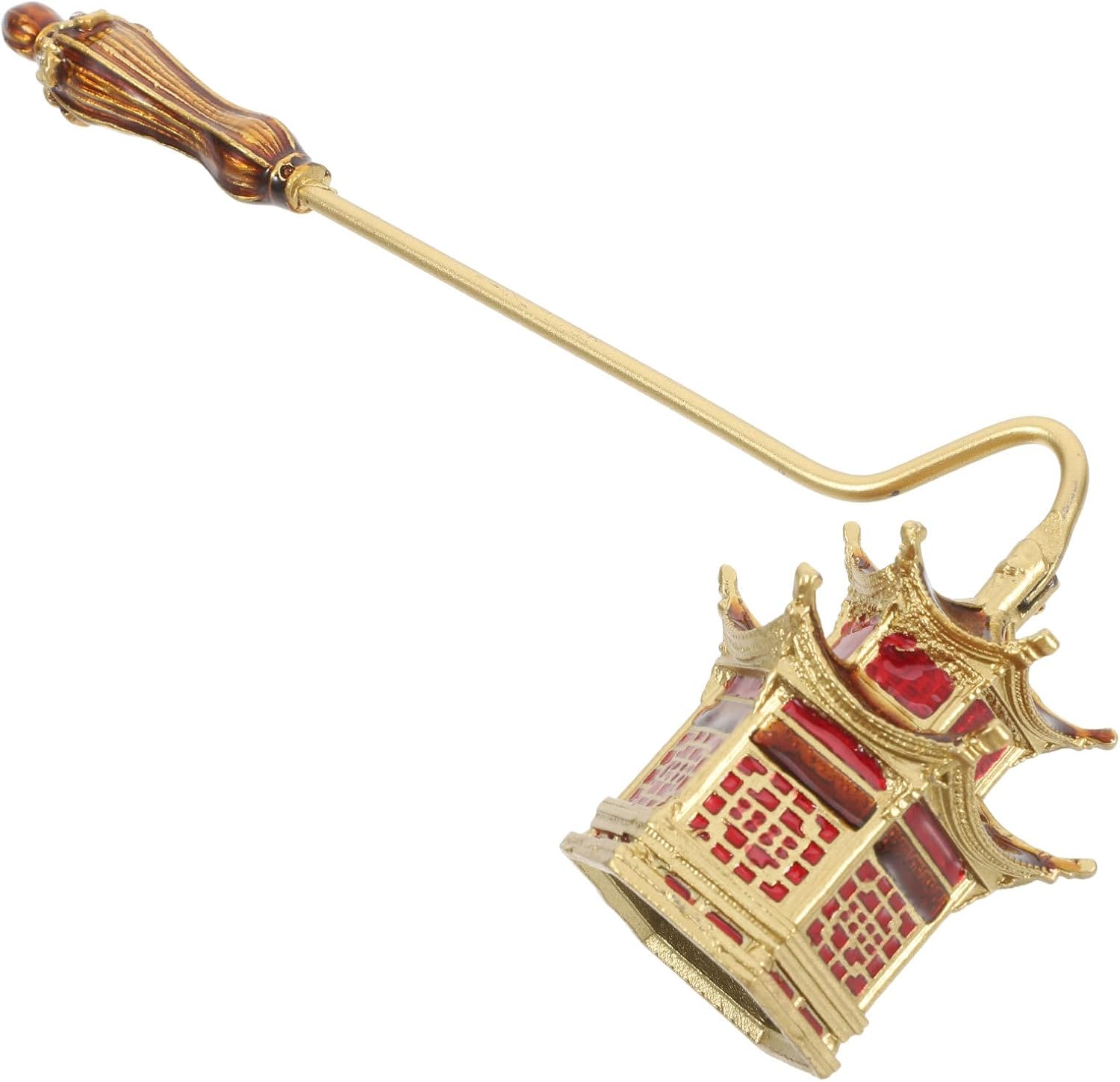 KESYOO Candle Snuffer and Wick Trimmer Set, Gold Metal Candle Extinguisher with Floral Design, Safe Flame Extinguishing Tool for Home Décor and Aromatherapy Use