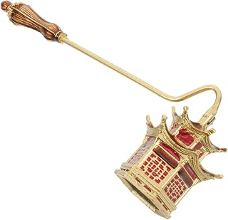 KESYOO Candle Snuffer and Wick Trimmer Set, Gold Metal Candle Extinguisher with Floral Design, Safe Flame Extinguishing Tool for Home Décor and Aromatherapy Use