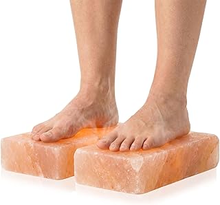 2 Pack Foot Bricks Hand Carved Rock, 4'' Width x 8'' Length x 2'' Depth Himalayan Rectangle Massage Salt Stone for Massotherapy Home Spa Relaxing Deodorant Salt and Sugar Scrubs