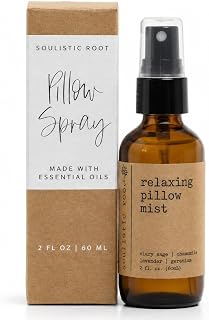 Soulistic Root Relaxing Pillow Mist | Lavender Chamomile Linen Room Spray for Pillows, Bedding and Linens, Botanical Home Fragrance in Glass Bottle (2 oz)