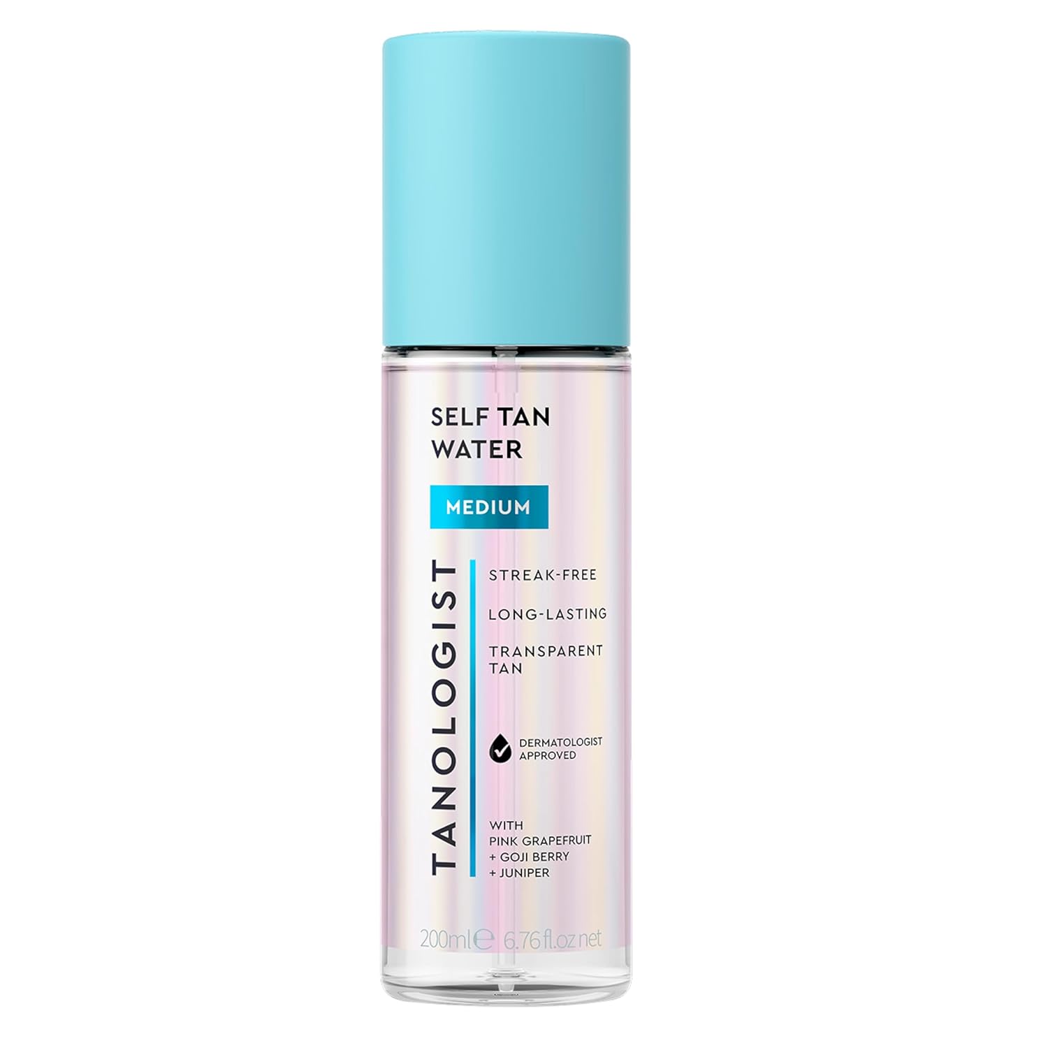 Tanologist Medium Self Tan Water, Clear Tanning Water, Self Tanner Spray, Streak-Free Tanning Mist, Natural Bronzing, No Fake Tan Smell, Long Lasting, Clean Ingredients, 6.76 fl. oz/200 ml Bottle