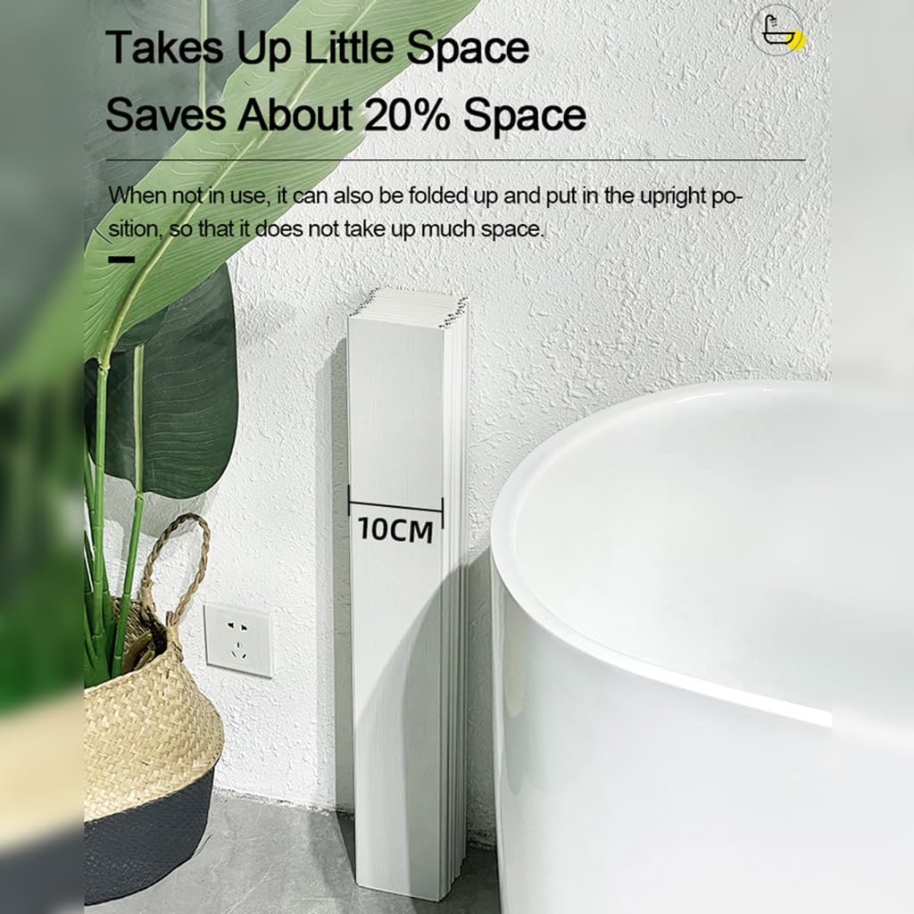 Adjustable Foldable Dust-Proof Bathtub Cover White,Waterproof Shutter Bathtub Tray & Laptop Desk 2 in 1 Fits Most Tubs,Modern Bath Tub Racks for Home (102x103CM(40"x40.55"), 0.47in Thick)