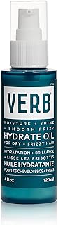 VERB Hydrate Oil - Add Moisture -Increases Shine - Smooth Frizz - Heat Protection for Dry + Frizzy Hair - Amber + Warm Jasmine Scent