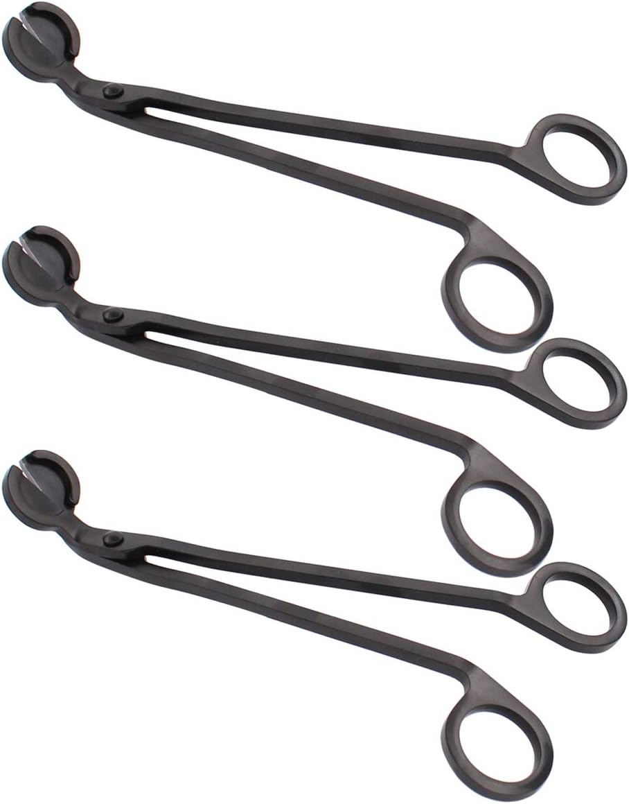 ApplianPar Candle Snuffer Wick Trimmer Cut Stainless Steel Black Clipper Scissor Candle Tool Pack of 3
