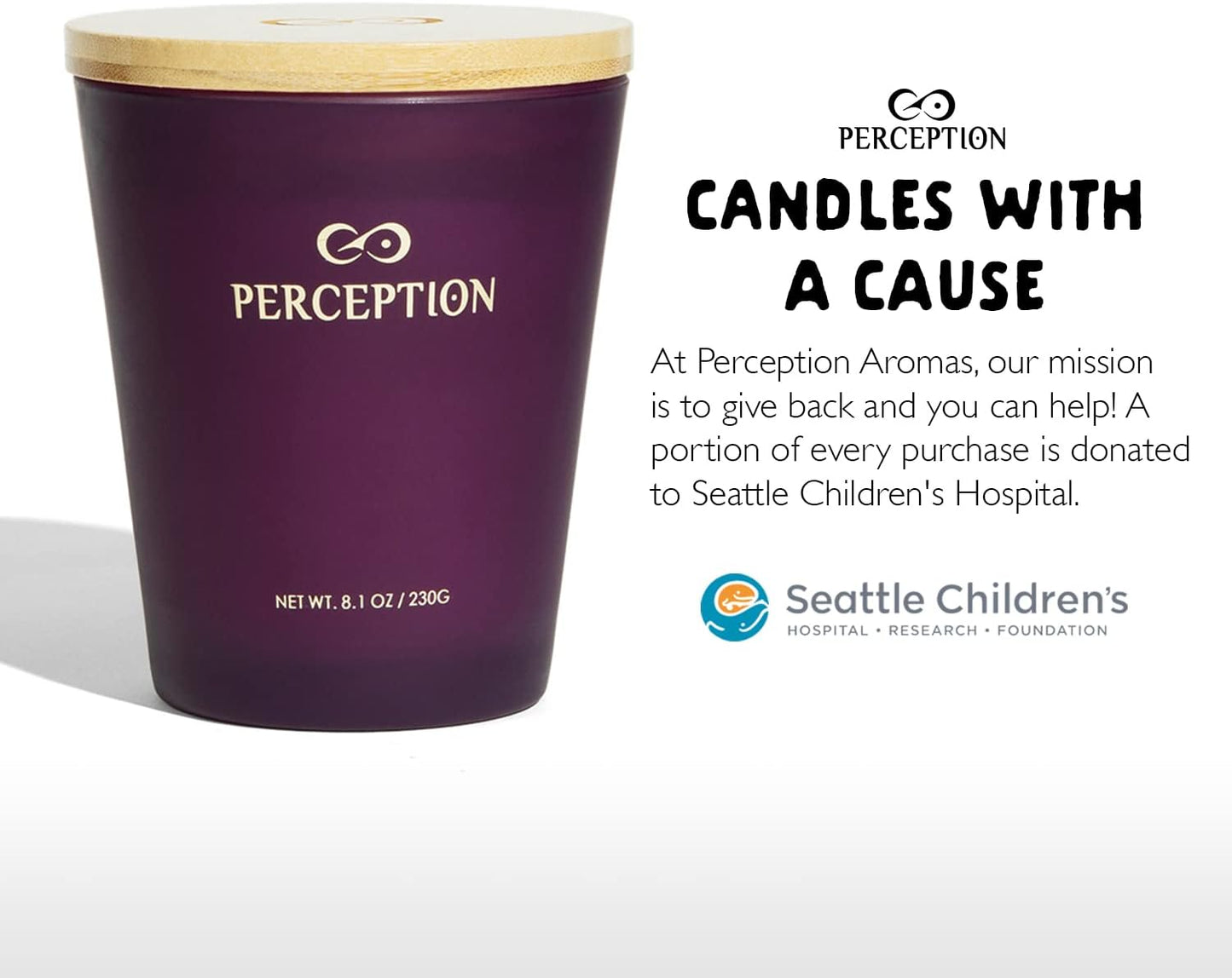 PERCEPTION AROMAS Luxury Scented Candle | Lavender Vanilla | Hand Poured Soy Wax Candle with Gift Box | Elegant Fragrances | 50 Hour Burn Time (8.1 oz)