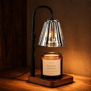 Marycele Vintage Candle Warmer Lamp with Timer Dimmer, Adjustable Height | Vintage farmhouse style with 2 bulbs, adjustable height, timer and dimmer for flameless fragrance in bedroom or home gifts