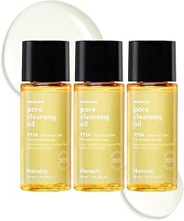 Hanskin PHA Pore Cleansing Oil Mini Set (1.01 oz x 3) – Travel Size Facial Oil Cleanser & Makeup Remover | Gentle Blackhead Care, TSA Friendly | Korean Skincare Stocking Stuffer & Gift for Women