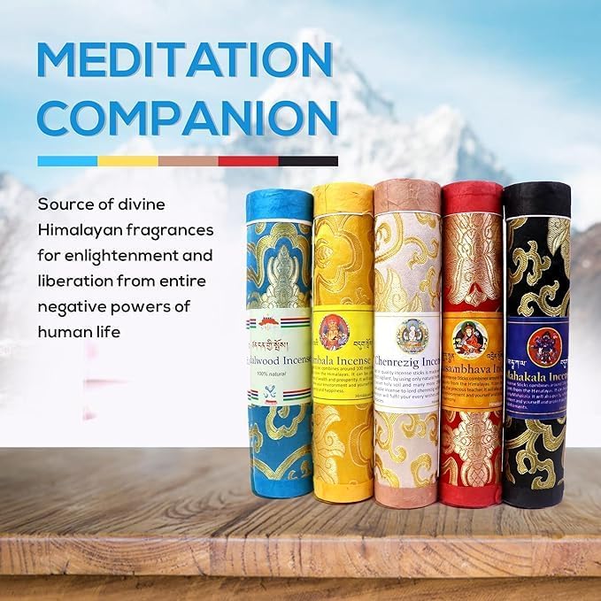 Tibetan Incense: Elevate Your Meditation with 150 Sticks, 5 Divine Fragrances, 8" Length. Cultivate Serenity and Spiritual Connection
