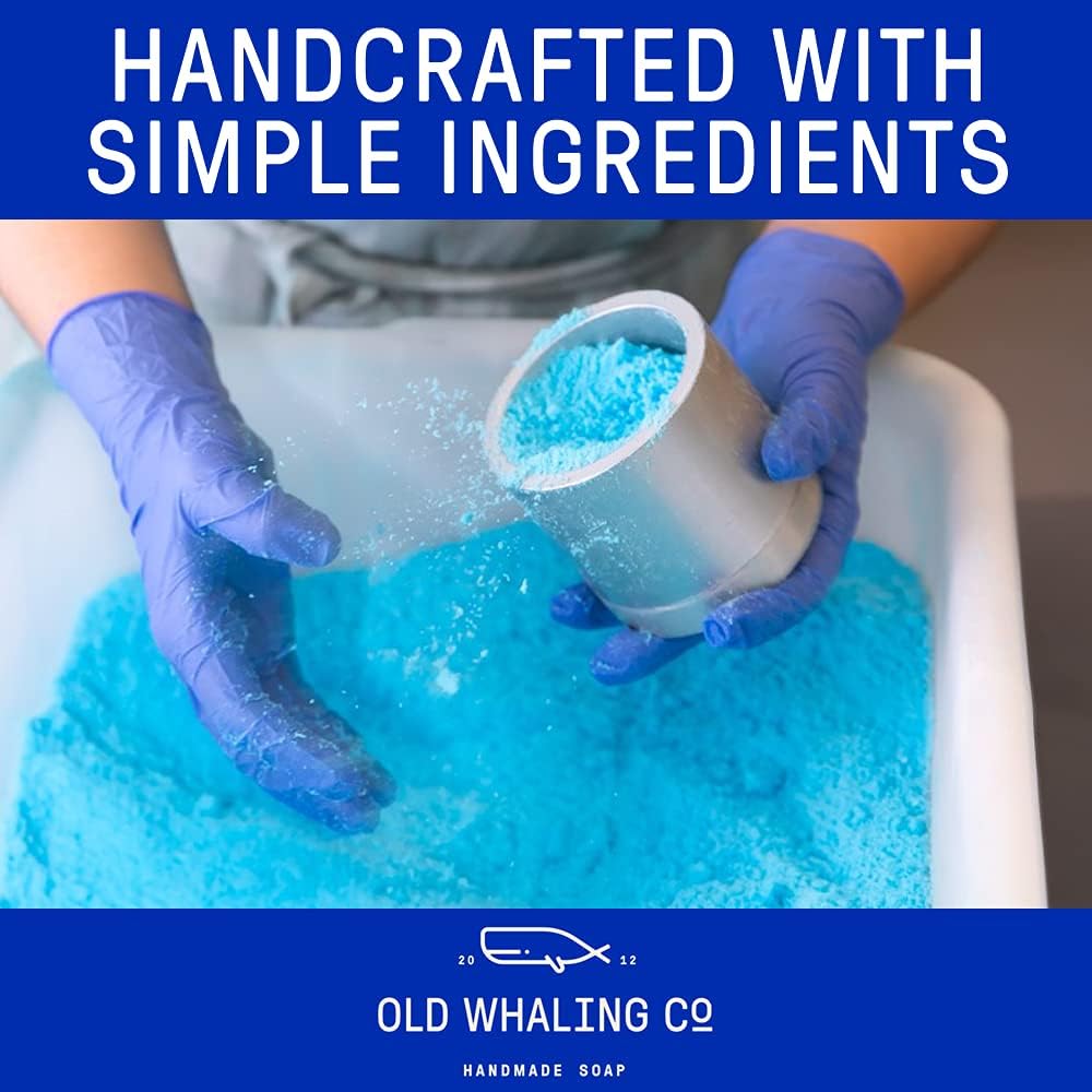 Old Whaling Co French Lavender Bath Bomb – Set of 4 – Handmade Bath Soak with Epsom Salts – Cleansing, Soothing and Moisturizing Fizz – Lavender, Mountain Heather and Rose Scent, 8 oz