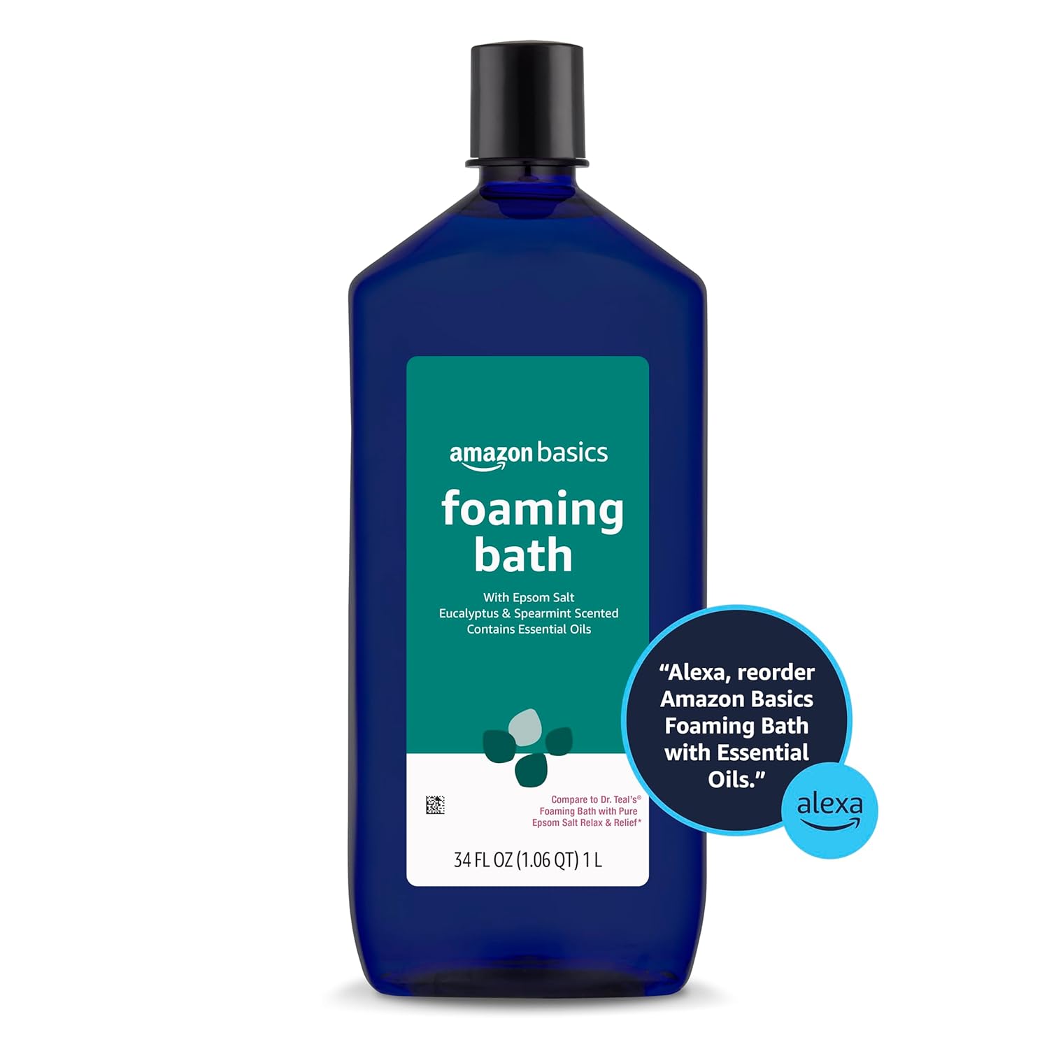 Amazon Basics Eucalyptus & Spearmint Scented Foaming Bath with Essential Oils, 34 Fl Oz (Pack of 1) (Previously Solimo)