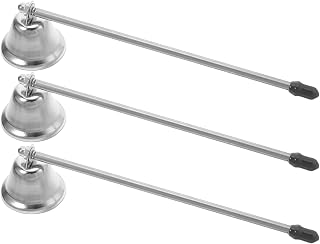 Housoutil 3pcs Candle Snuffer with Extendable Handle, Metal Candle Flame Extinguisher and Wick Dipper Set for Home and Party Use, Silver Finish