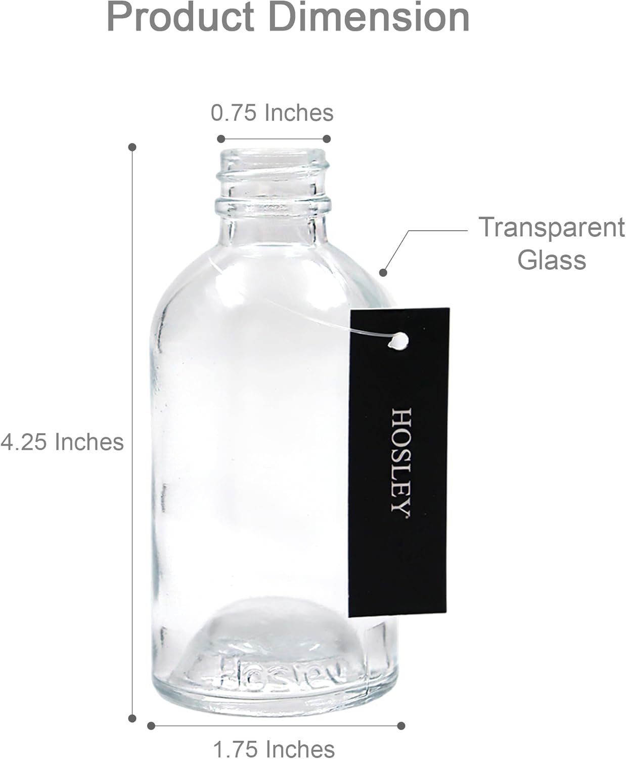 Hosley Reed Diffuser Bottles Set of 4 (85 ml) – Refillable Glass Empty Bottles for Essential Oils, Home Fragrance, Aromatherapy & Décor