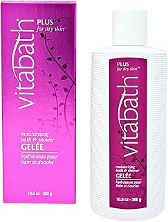Vitabath Plus For Dry Skin Moisturizing Bath & Shower Gel Wash Nourishing Replenishing Oils Deeply Hydrate & Soothe Dryness - Body Cleanser Skin Restore & Foaming Gelee - 10.5 oz