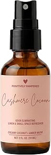 Cashmere Cocoon Luxury Small Space Air & Linen Freshener Spray - Creamy Coconut + Amber Musk - Artisan Blended Home Fragrance - Non Toxic Room Spray + Odor Eliminator - 2 oz Travel Size