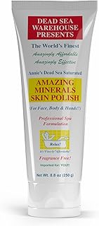 Dead Sea Warehouse - Skin Polish Dead Sea Salt Scrub - For Face, Rough Elbows, And Knees - Silky Smooth Skin, Fragrance-free - Vegan - 8.8 oz
