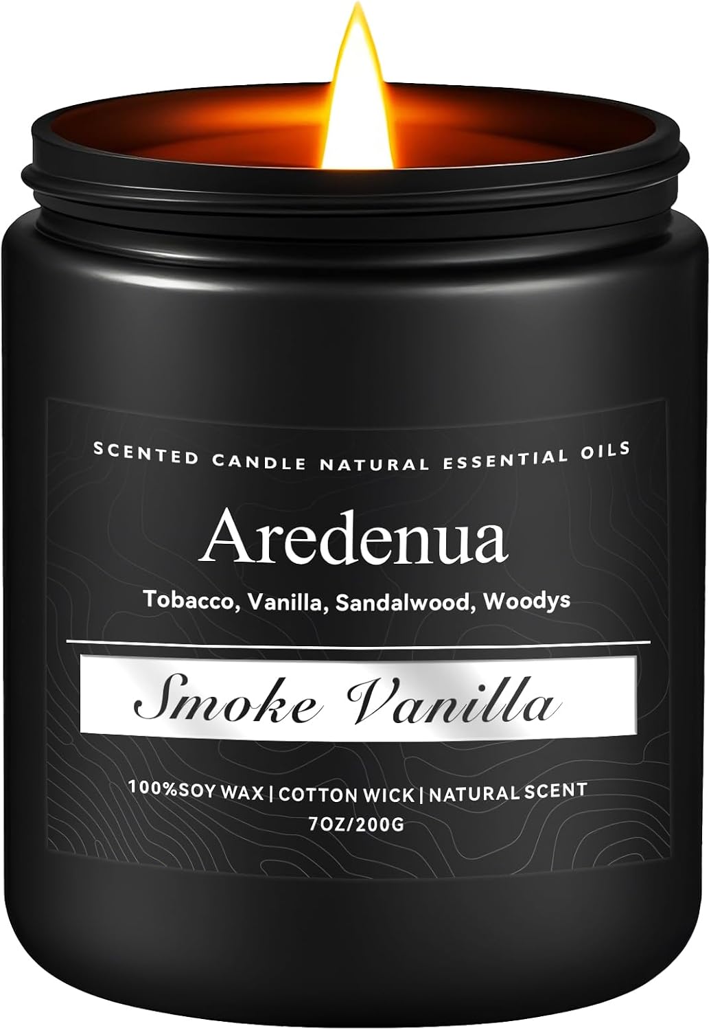 Smoke & Vanilla Candle | Manly Candles for Home Scented, Masculine Soy Candles for Men - 7oz Long Lasting Scented Candle for Home, Aromatherapy Gift for Men & Women