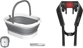 Nekteck Foot Soaking Tub Collapsible Bucket + Nekteck Cordless 6D Shiatsu Neck and Back Massager,