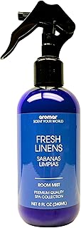 Aromar Essential Room Mist and Fabric Spray with Natural Freshener Aromatherapy for a Fresh and Rejuvenated Home 8 oz Fresh Linens