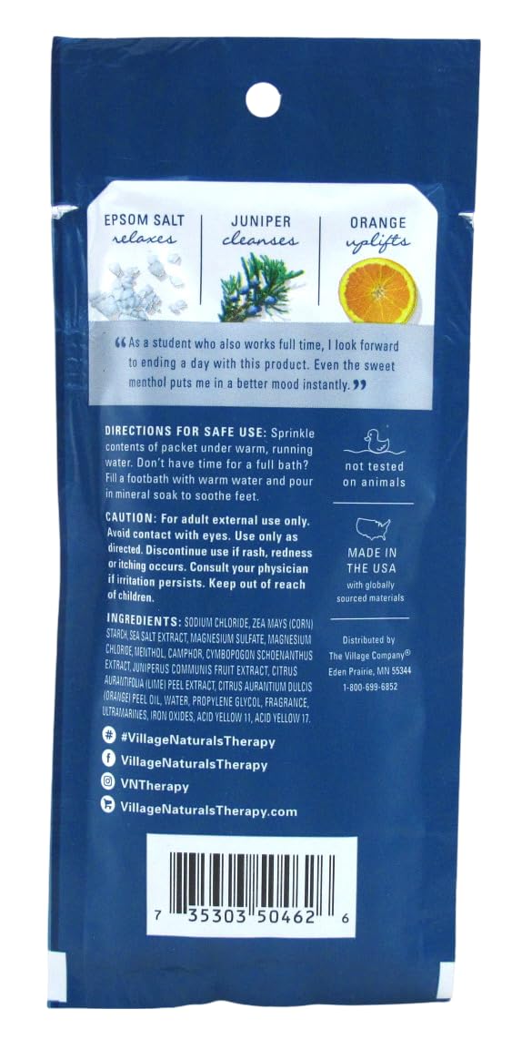 Village Naturals Mineral Bath Soak Tension Cedar Citrus 2 Ounce (12 Pieces)