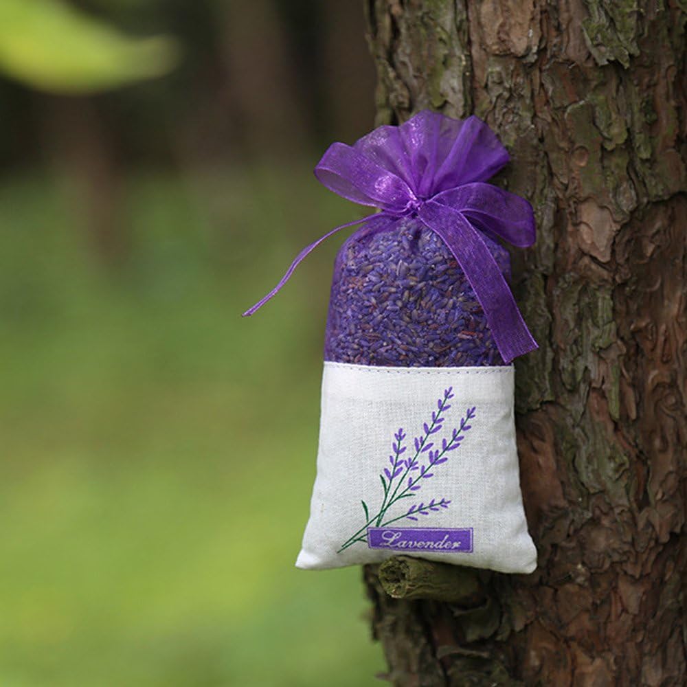 Lozom Sachet Empty Bags Purple Gauze Cotton-Ramie Sacks for Lavender, Spice and Herbs (24pcs)