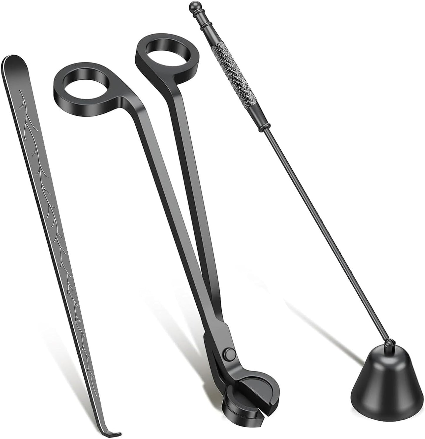 Candle Wick Trimmer, 3 in 1 Candle Accessories Set,Candle Snuffer and Wick Dipper, Candle Wick Cutter Trimmer with Gift Package for Candle Lover (Black)