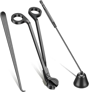 Candle Wick Trimmer, 3 in 1 Candle Accessories Set,Candle Snuffer and Wick Dipper, Candle Wick Cutter Trimmer with Gift Package for Candle Lover (Black)
